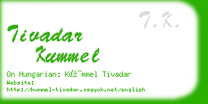 tivadar kummel business card